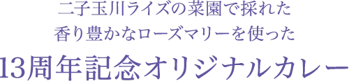 二子玉川ライズの菜園で採れた香り豊かなローズマリーを使った13周年記念オリジナルカレー