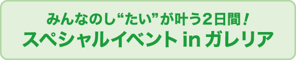 みんなのし“たい”が叶う2日間！スペシャルイベント in ガレリア