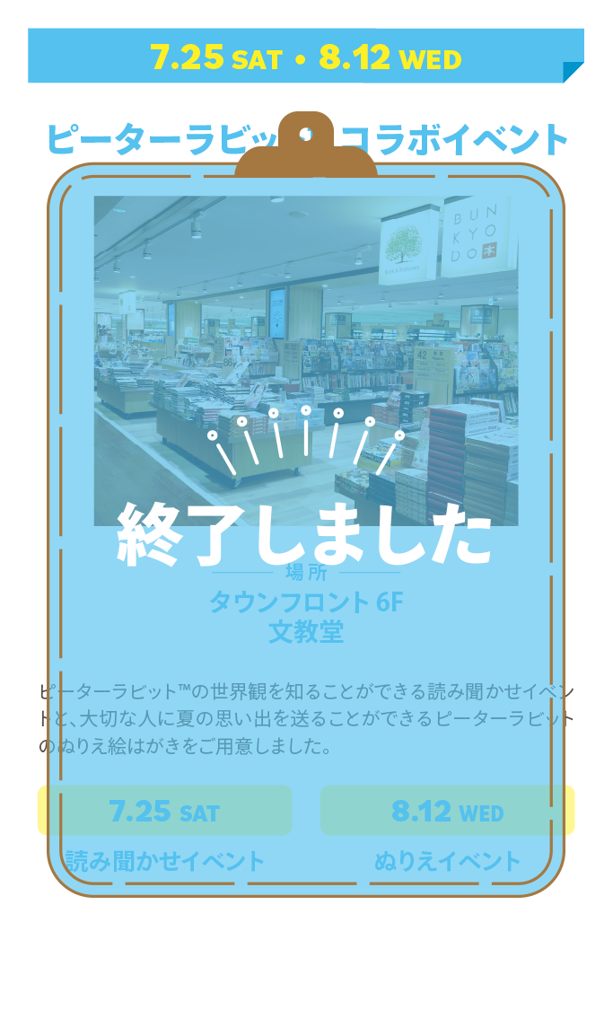 ピーターラビットTM コラボイベント