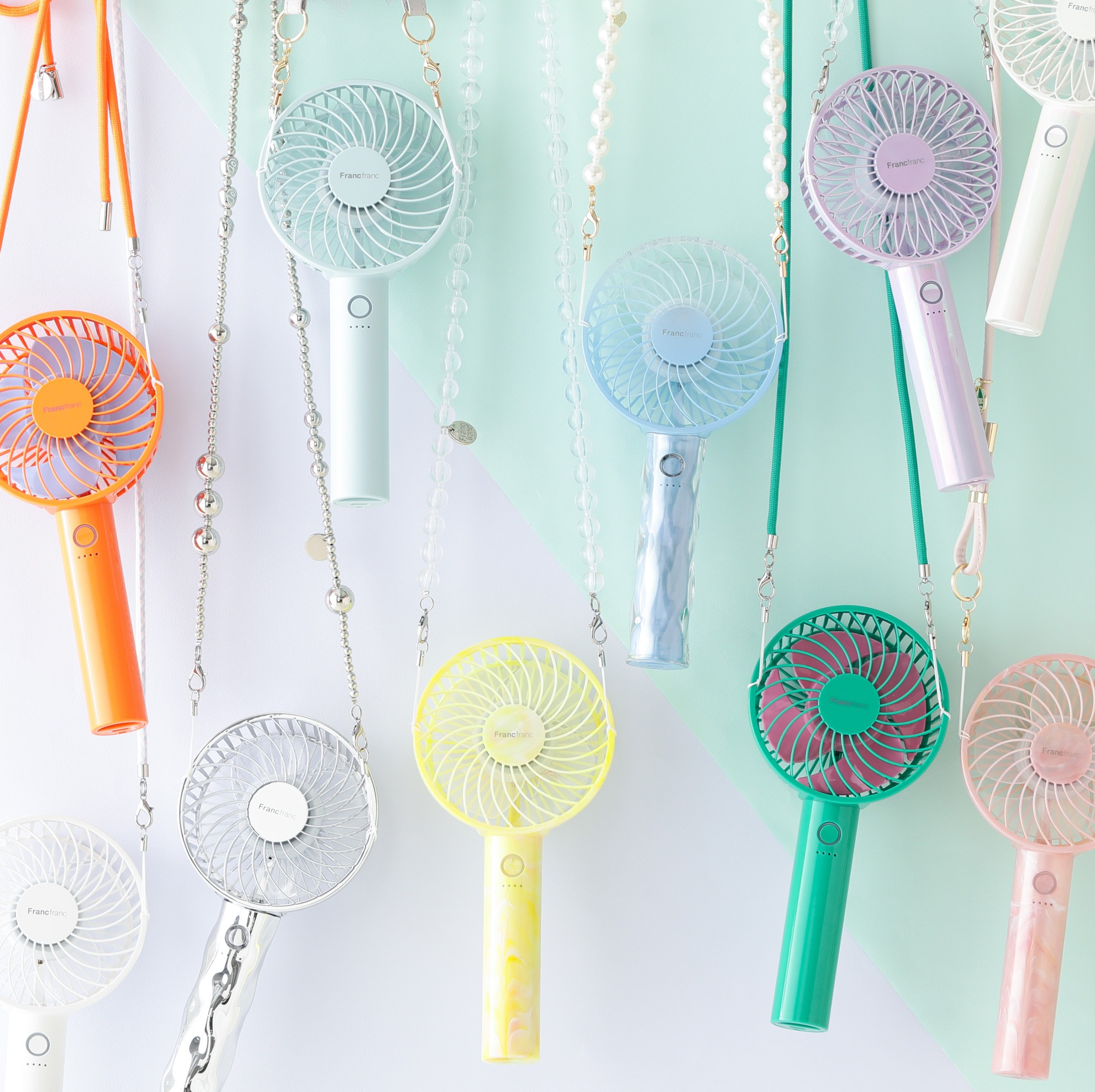 フランフラン☆フレ ハンディファン＆ネックストラップ　箱のまま発送 フランフラン☆フレ ハンディファン＆ネックストラップ 箱のまま