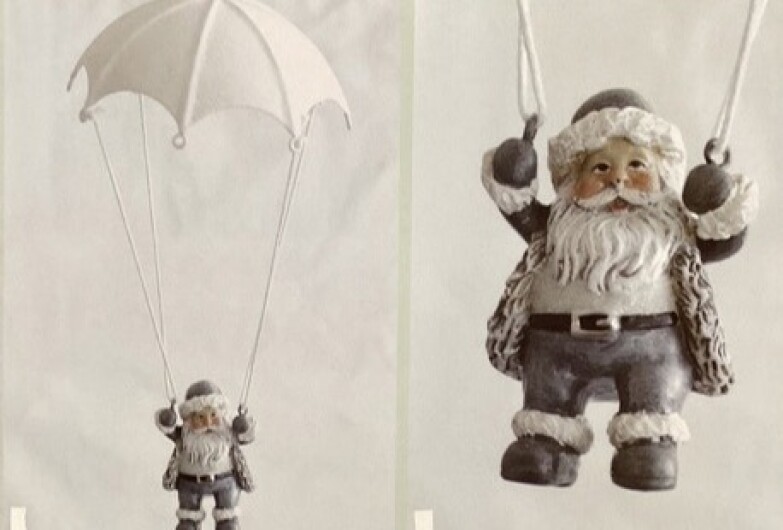 ホワイトスノーパラシュートサンタ
