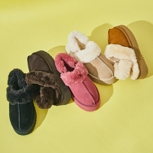 厚底ムートン2wayサンダル