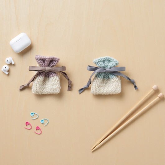 「匠」ミニ棒針で編むリボン巾着ワークショップ