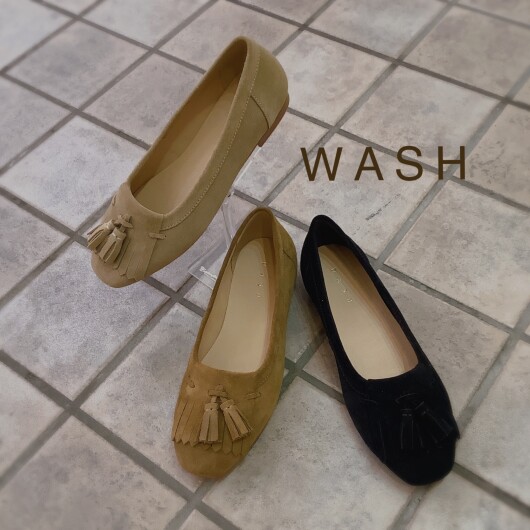 『WASH』キルトタッセルカッターシューズ