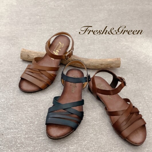 スペイン発『FRESH&GREEN』レザーストラップサンダル