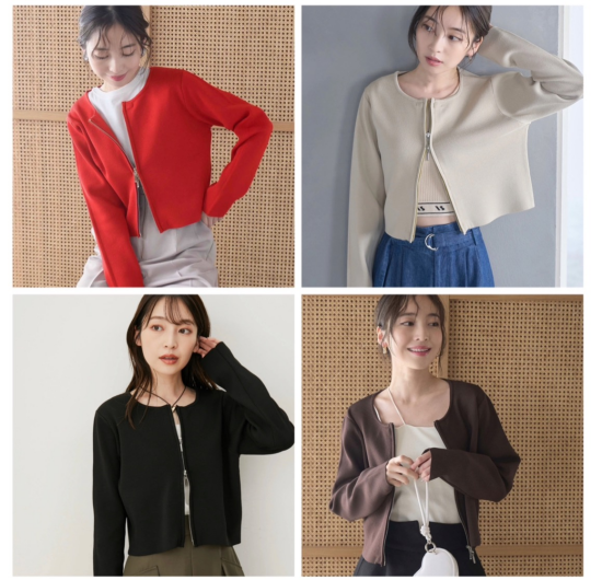 zip knit cardigan♪