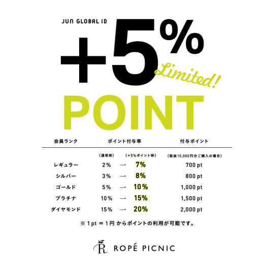 ＋５％ポイントアップキャンペーン