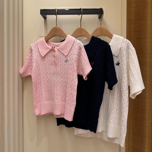 【kids】ポロカラーケーブルニット/親子リンクコーデ