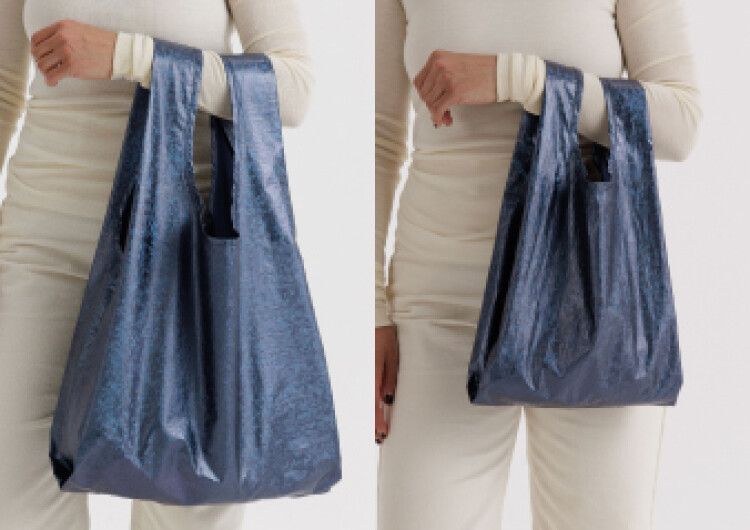  別注「BAGGU メタリック ブルーフレーク」