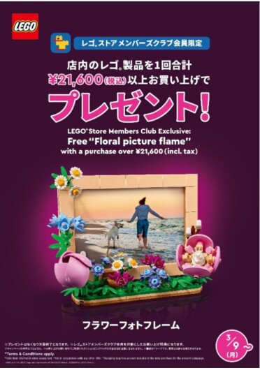🌸「フラワーフォトフレーム」ミニセット プレゼント＜レゴストアメンバーズクラブ会員限定＞🌸