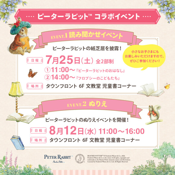 ピーターラビット™と冒険しよう！「書店コラボイベント」開催